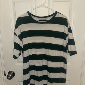 PacSun Striped Green and White Shirt